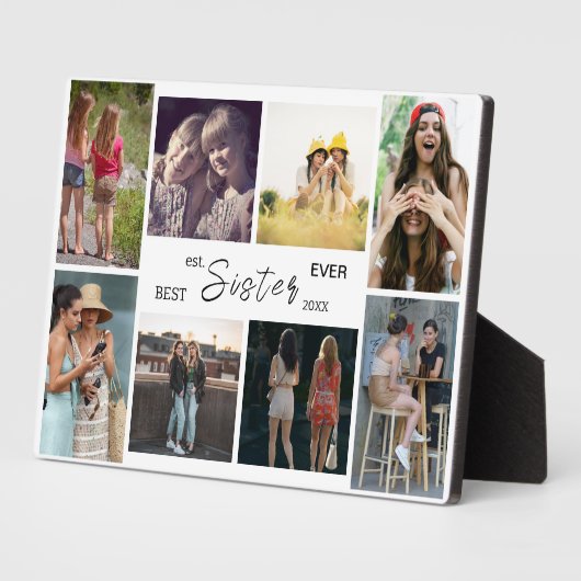 Best Sister Ever – 8 Photo Collage Plaque Fotoplaat (Zijkant)