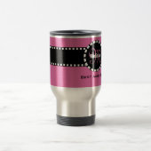 Best SISTER Ever Monogram en Eigen naam PINK Reisbeker (Center)