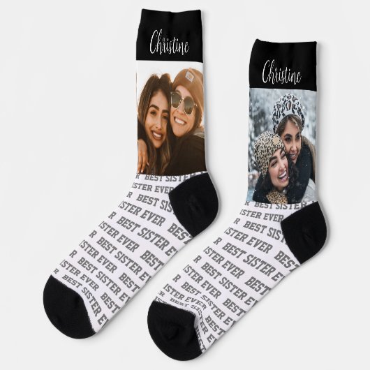Best SISTER ever Photo Template Sokken (Links)