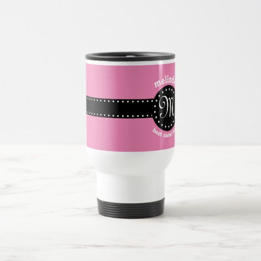 Best SISTER Ever Polka Dots Monogram PINK A05B1 Reisbeker (Center)