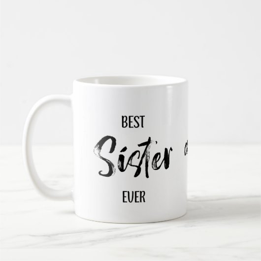 Best Sister Ever Simple White Mug Koffiemok (Links)