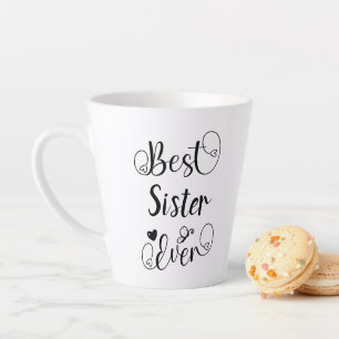 Best Sister Ever Typografie Script Latte Mok