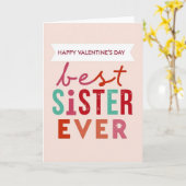 Best Sister Ever Valentines Day Card Kaart (Gele Bloem)