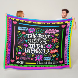 BEST SISTER Fleece Deken Versie 2 Humor
