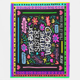 BEST SISTER Fleece Deken Versie 2 Humor