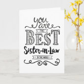Best Sister-in-law in the World Birthday Kaart (Gele Bloem)