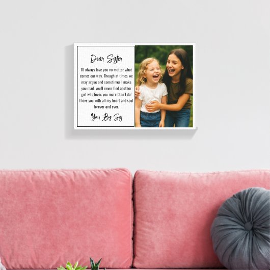 Best Sister Script Photo Collage Canvas Afdruk (Insitu (Woonkamer))