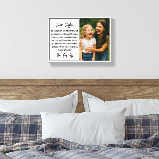 Best Sister Script Photo Collage Canvas Afdruk (Insitu (Slaapkamer))