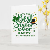 Best Sister St Patricks Day Card Kaart (Gele Bloem)