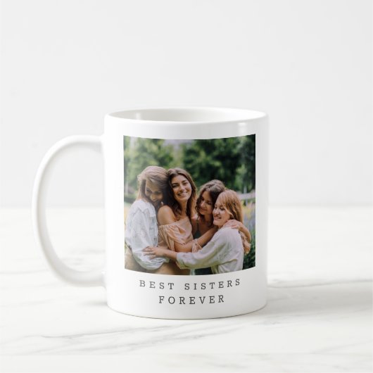 Best Sisters Forever Custom Photo Personalized Koffiemok (Links)