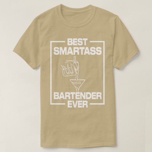 Best Smartass Bartender ooit T-shirt (Design voorkant)
