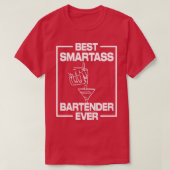 Best Smartass Bartender ooit T-shirt (Design voorkant)