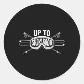 Best Snowboard Skiing Ride Cute Skiers Mannen Wo Ronde Sticker (Voorkant)