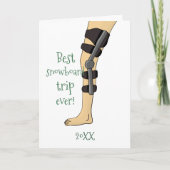 Best Snowboard Trip Ever Funny knie brace get well Kaart (Voorkant)