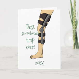 Best Snowboard Trip Ever Funny knie brace get well Kaart