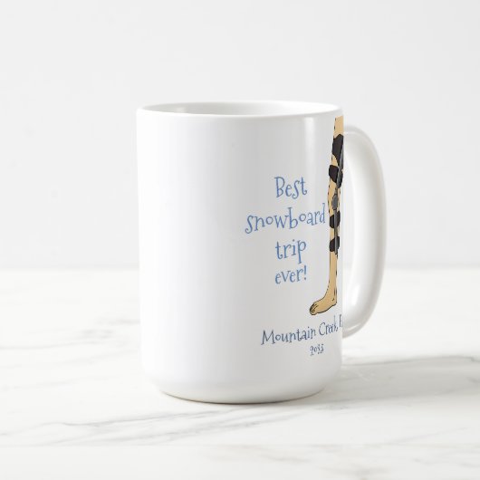 Best Snowboard Trip Ever Funny knie brace Koffiemok (Voorkant rechts)