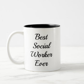 Best Social Worker Ever Mug Appreciation Gift Tweekleurige Koffiemok