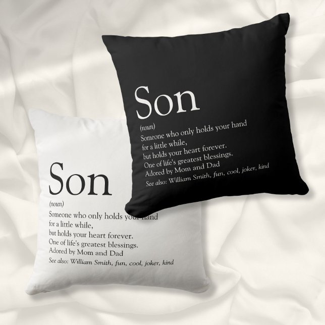 Best Son Ever Definition Black and White Fun Kussen (Best Son Ever Definition Black and White Fun Throw Pillow)