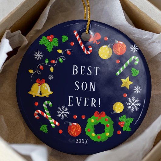 Best Son Ever Kerstversiering Keramisch Ornament
