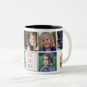 Best Son Ever Monogram Photo Collage Trendy Tweekleurige Koffiemok (Voorkant rechts)