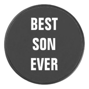 Best Son Ever Vaderdag Birthday Cadeau Custom Hockey Puck