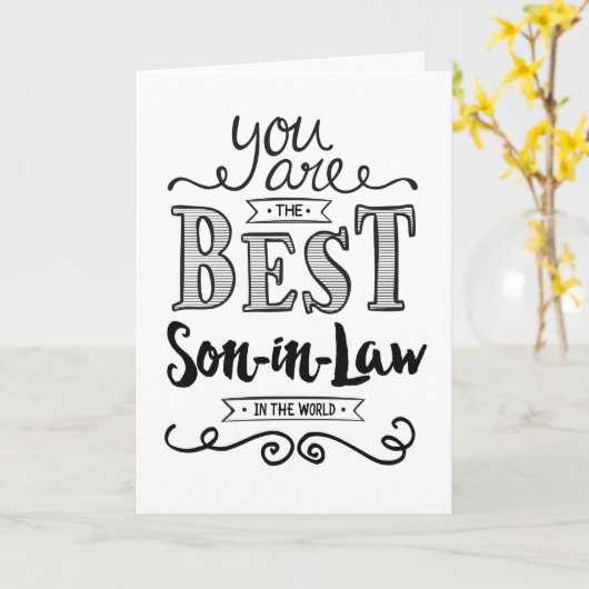 Best Son-in-law in the World Birthday Kaart (Gele Bloem)