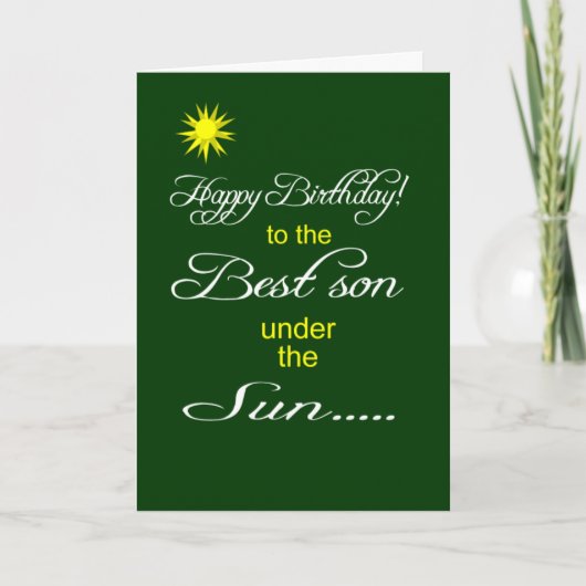 Best son under the sun happy birthday wish kaart (Voorkant)