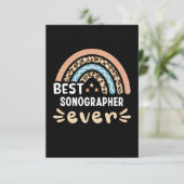 Best Sonographer ever Leopard Rainbow Gift Mom Kaart (Staand voorkant)