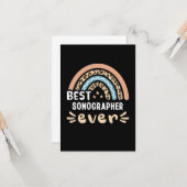 Best Sonographer ever Leopard Rainbow Gift Mom Kaart (Voorkant / Achterkant in situ)