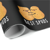 Best Spuds Funny Best Buddies Potato Pun Dark BG Cadeaupapier (Rol Hoek)