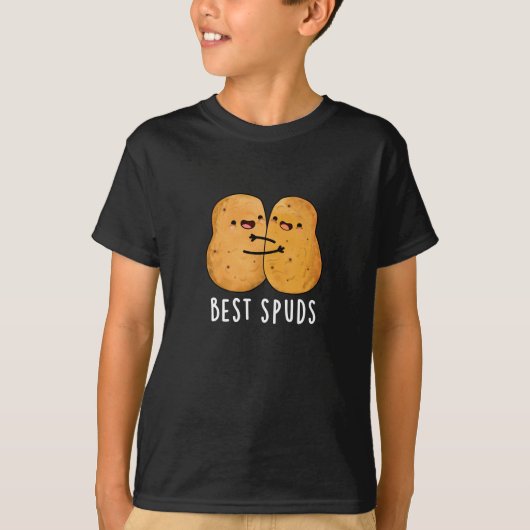 Best Spuds Funny Best Buddies Potato Pun Dark BG T-shirt (Voorkant)