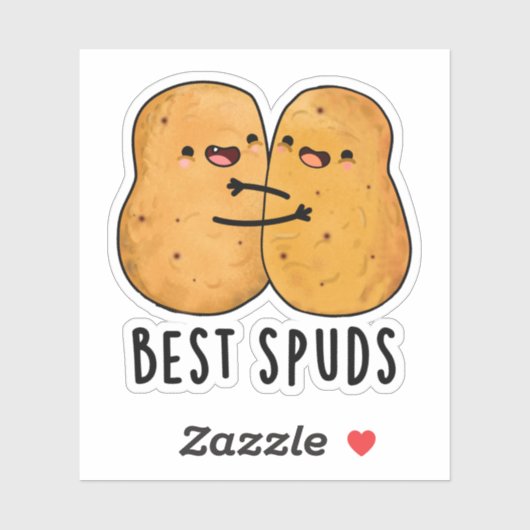 Best Spuds Funny Best Buddies Potato Pun Sticker (Vel)