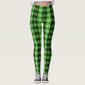 Best St. Patrick's Day Green Play Clover Stripes Leggings (Voorkant)