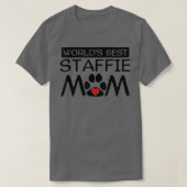 Best Staffie Mam Dog Owner Paw Print T-shirt (Design voorkant)
