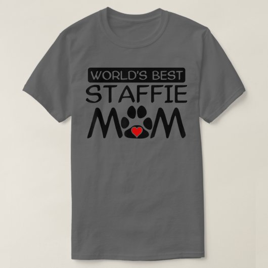 Best Staffie Mam Dog Owner Paw Print T-shirt (Design voorkant)