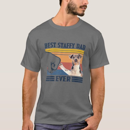 Best Staffy Pap Ever Vaderdag Kerstmis T-shirt (Voorkant)