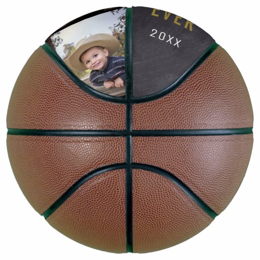 Best Step Dad Happy Vaderdag 3 Photo Collage Basketbal (Rechts)