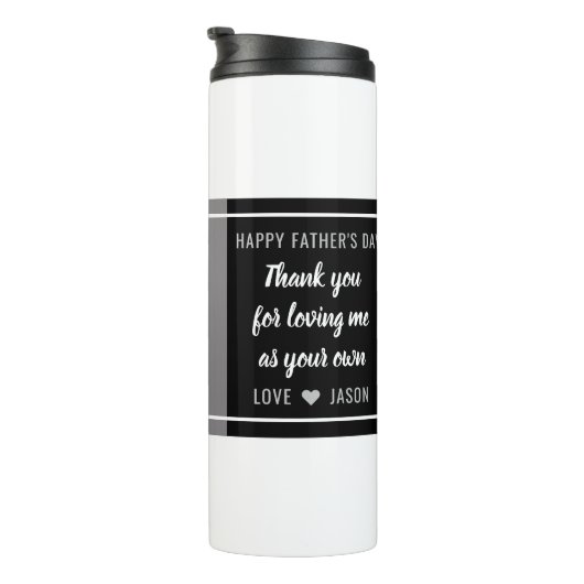 Best Step Dad Happy Vaderdag Photo Thermosbeker (Geroteerd rechts)