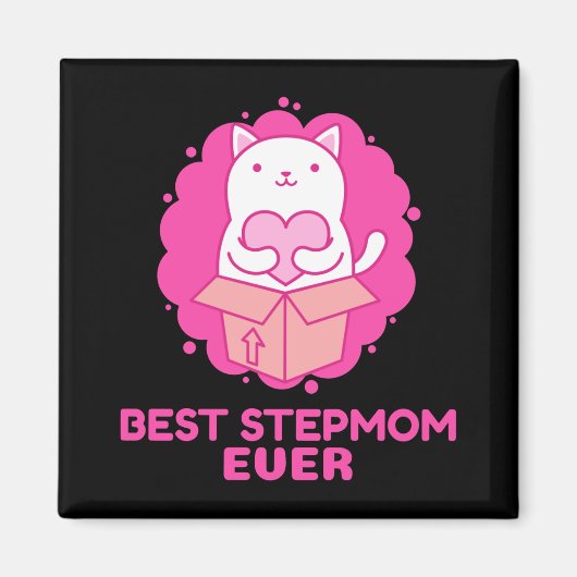 Best Step Ma Ever Cat met een hart Magneet (Voorkant)