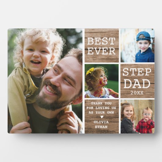 Best Step Pap. 4 Foto Collage Rustic Wood Fotoplaat (voorkant)