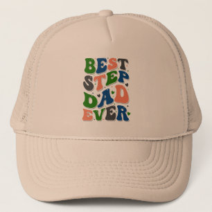 Best Step Pap Ever Colorful Retro Typografie Trucker Pet