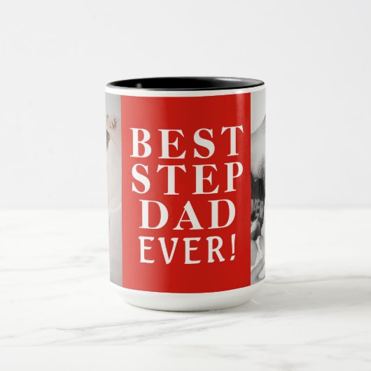 Best Stepdad Ever 2 Photo Collage Red Mok (Midden)