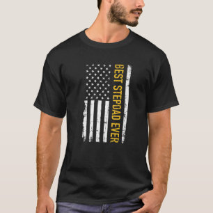 Best Stepdad Ever Amerikaanse vlag T-shirt