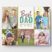 Best Stepdad Ever Blauwgroen 5 Photo Collage Fotoplaat (Voorkant)