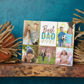 Best Stepdad Ever Blauwgroen 5 Photo Collage Fotoplaat (Zijkant)