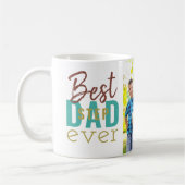 Best Stepdad Ever Blauwgroen Gold Typografie en Fo Koffiemok (Links)