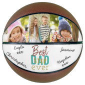 Best Stepdad Ever Custom 3 Foto Handtekening Baske Basketbal (Voorkant)