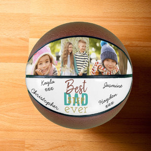 Best Stepdad Ever Custom 3 Photo Signal Basketbal