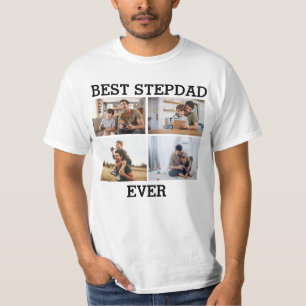 Best Stepdad Ever Father Dad Photo Collage T-shirt