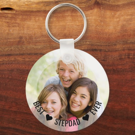 Best Stepdad Ever Happy Fathers Day Foto Sleutelha Sleutelhanger (Voorkant)